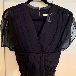 Diane von Furstenberg navy silk dress